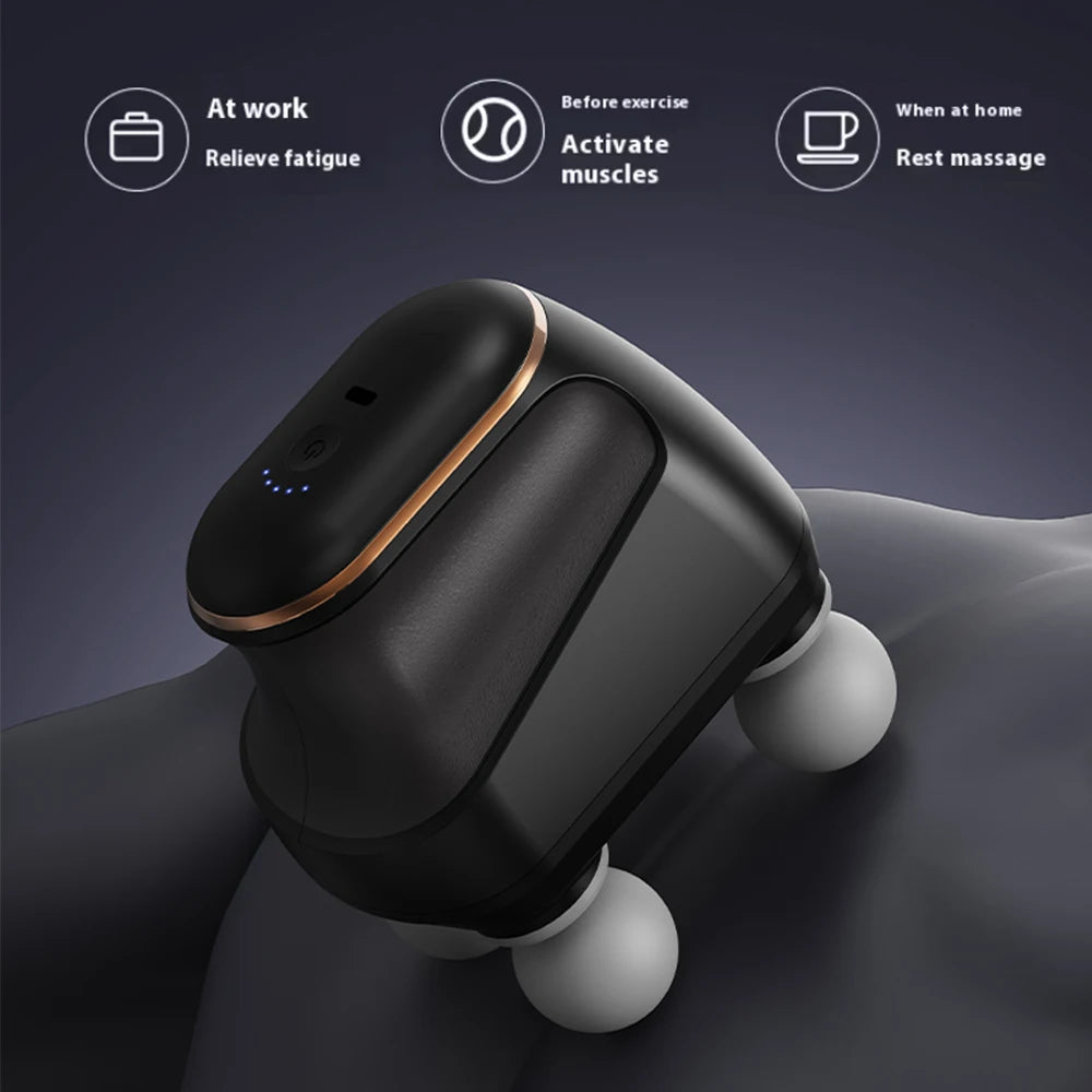 Portable Fascia Gun Muscle Massager Gun Four-head High Frequency Neck Shoulder Waist Massage Machine Professional Fascia Massage