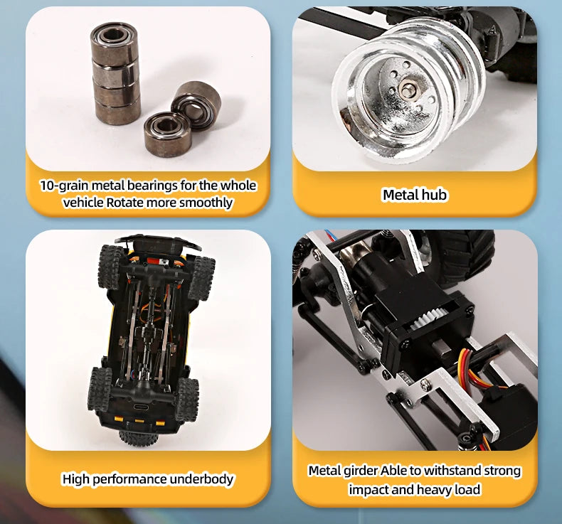 1/36 RC Crawler Car 4WD Mini Radio Control Off-road Vehicles Light System RC Car Remote Control RTR Hobby Model Gift