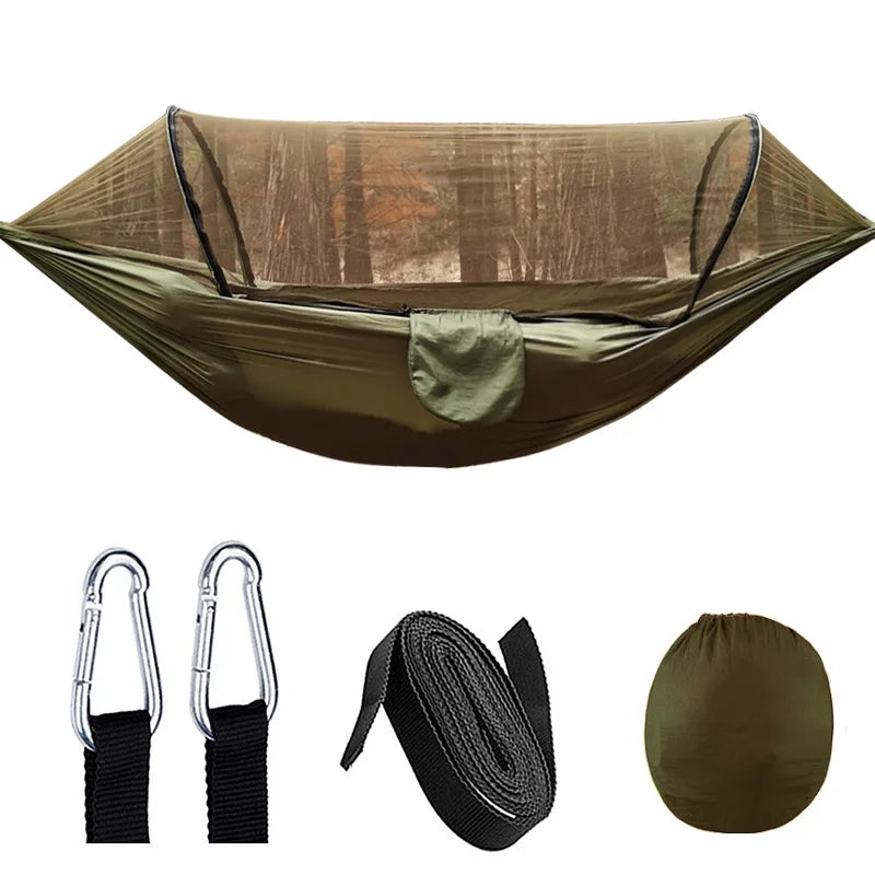 Double Mosquito Net Hammock 300×200CM Size Outdoor Camping Anti-mosquito Hammock Umbrella Cloth Nylon Anti-rollover Camping