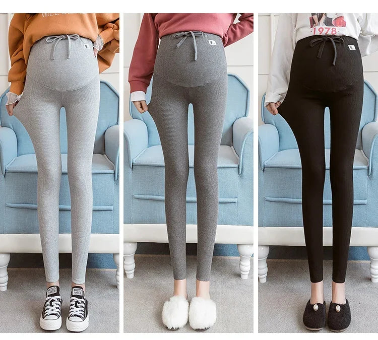 Pregnant Woman Adjustable Big Size Leggings New Maternity Pants  Pregnancy Thin Soft Cotton High Waist Clothes