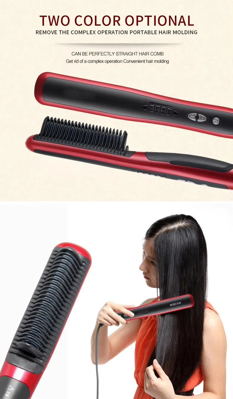 Professional Electric Hair Styling Straightening Smoothing Modeling Brush Rotating Hairbrush Hot Comb Electrical Curling Iron