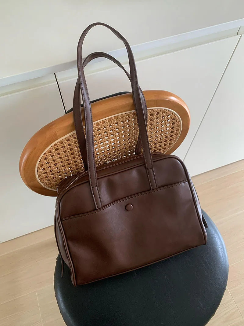 JIAERDI Retro Coffee Shoulder Bags Wallet Women Pu Leather Soft Bagutte Bag Female Large Capacity Tote Bag Handbag Сумка Женская