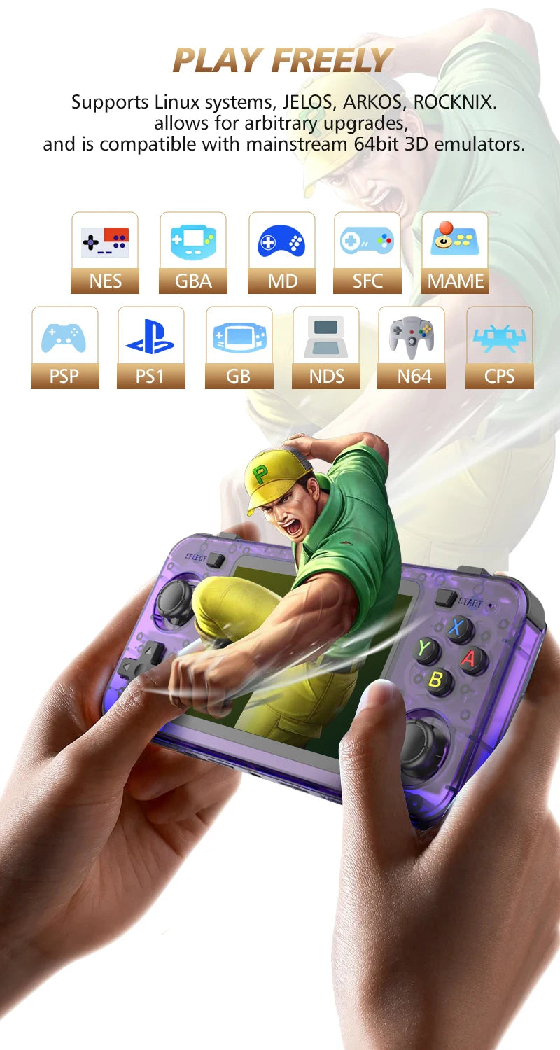 R36H open-source retro handheld game console cross-border Linux system 3.5-inch IPS full fit high-definition screen