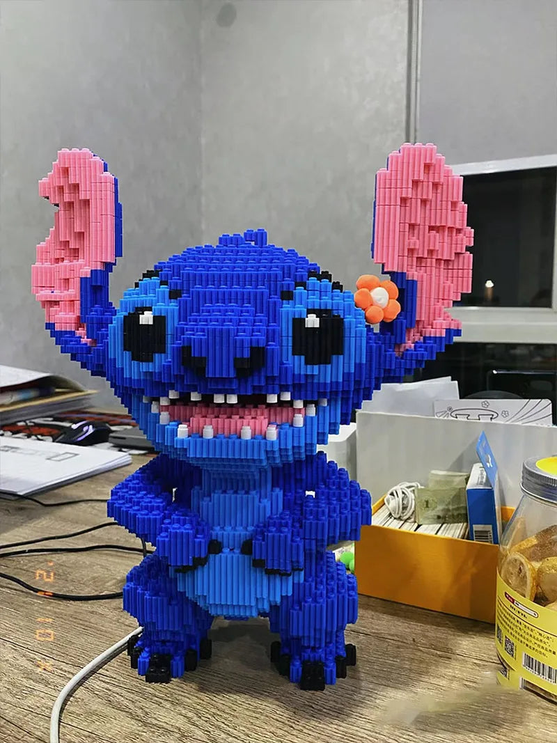 Kawaii Disney Building Block Stitch Giant Stitzer Assembly Toy Children's Birthday Gift Desk Decoration Statue Ornament Toys