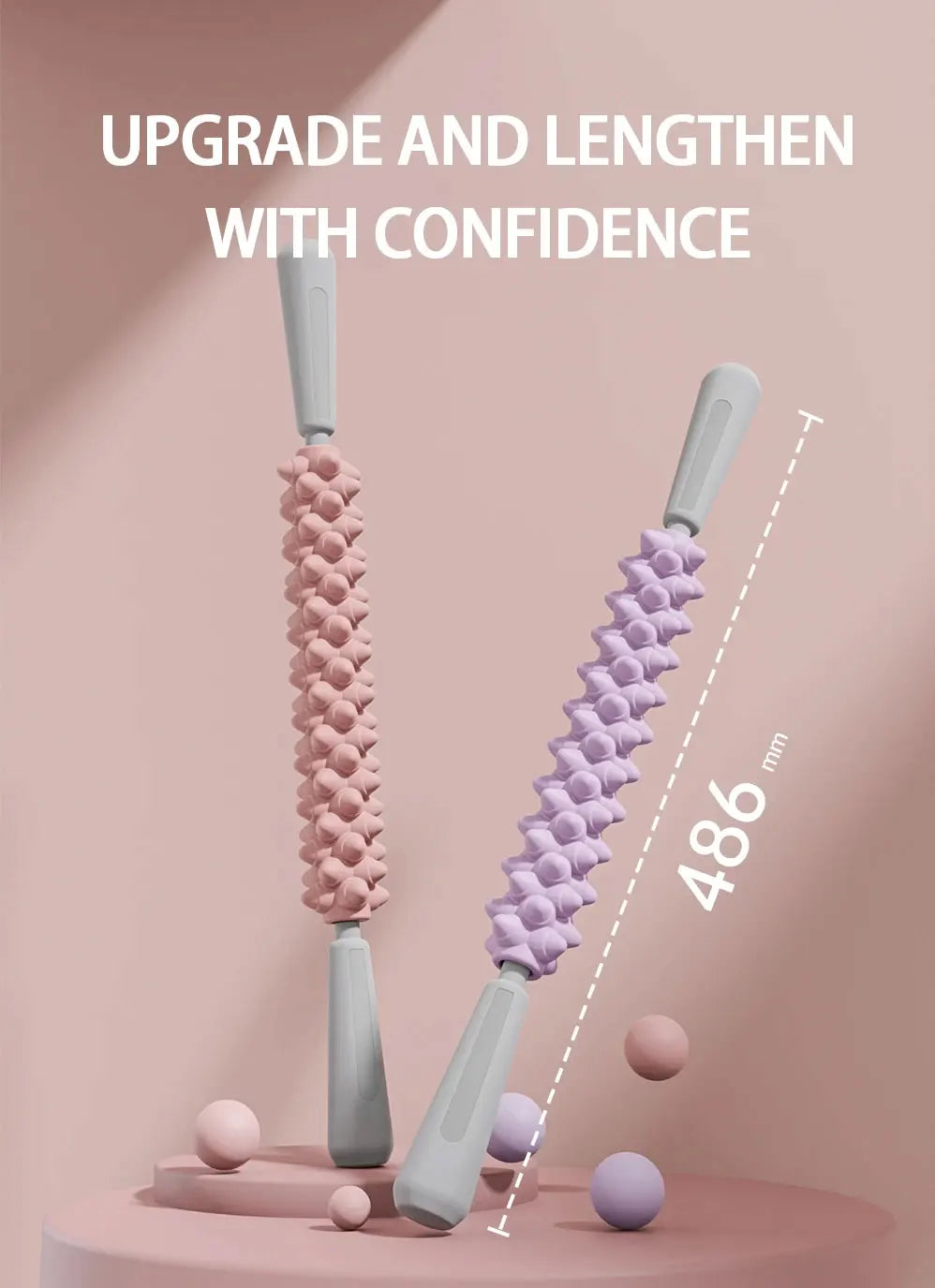 Yoga Massage Stick Yoga Fitness Wolf Teeth Muscles Massage Stick Calves Thighs Quadriceps Arm Forearm Relaxation Artifact Roller