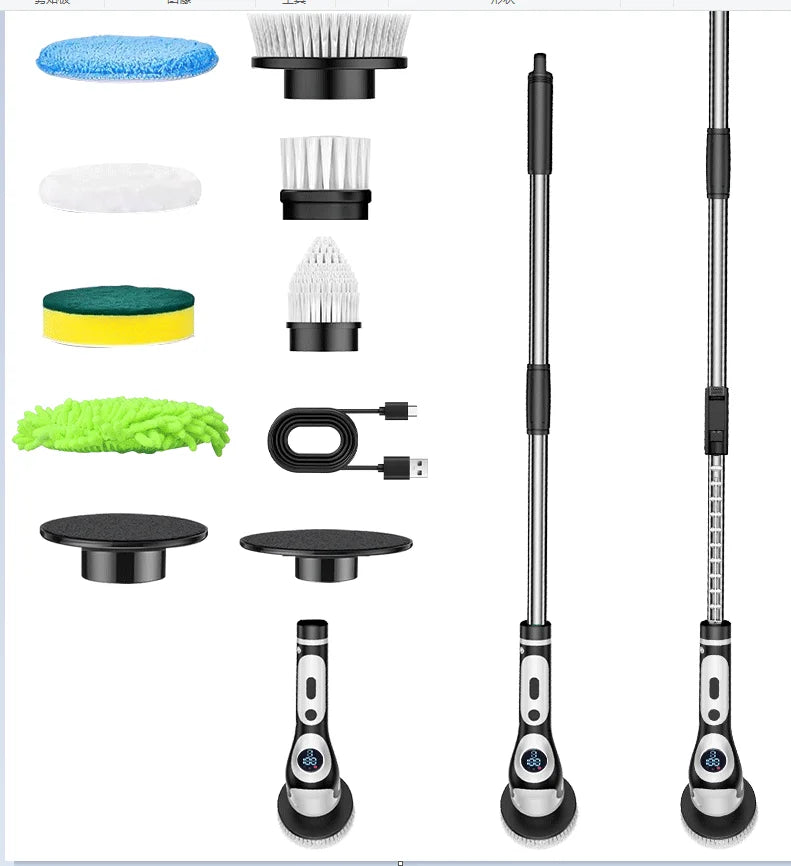 Multifunctional Electric Cleaning Brush Voice Rechargeable Smart Rotary Cleaning Brush Kitchen Cleaning Brush