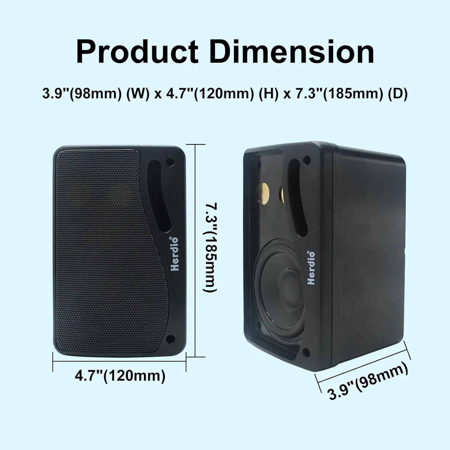 Herdio 3.5‘’ 2PCS Passive Outdoor Speakers Wired Waterproof 200W 3 Way Premium Mountable Wall Mount Speakers With Superior Sound