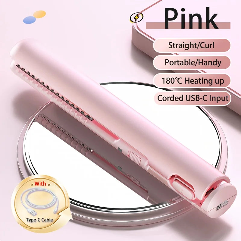 Portable Mini Hair Straightener Lightweight 180 Degrees Celsius Constant Temperature Control, Suitable for Bangs and Short Hair