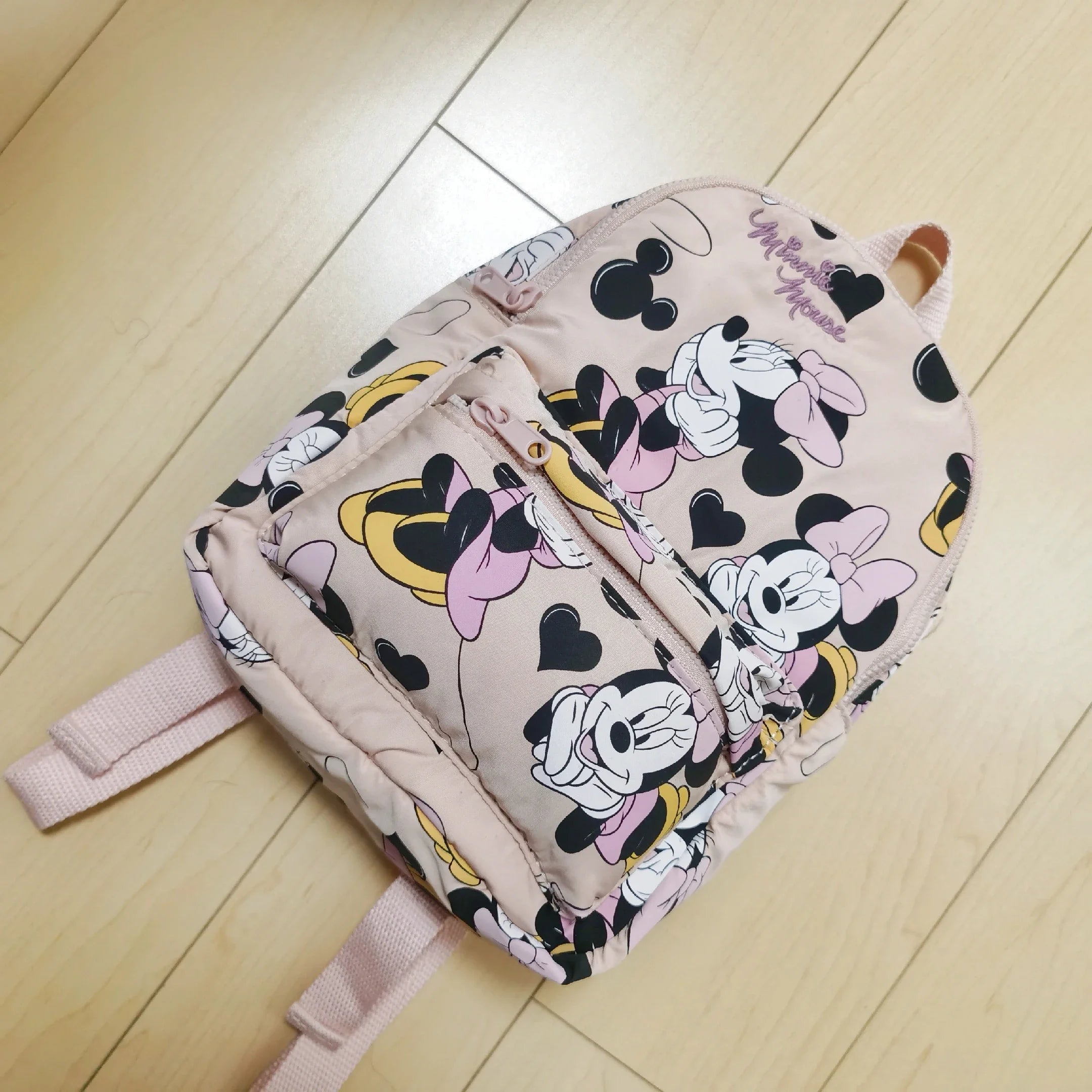 Disney Minnie New Original Fashion Girls Backpack High Quality Large Capacity Cute Children's School Bag Luxury Brand Backpack