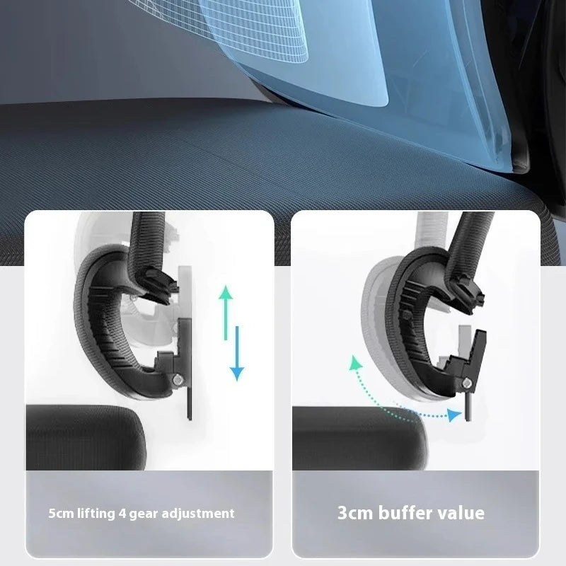 Ergonomic Office Chair Liftable Mesh Computer Chair with 4D Lumbar Support Home Office Swivel Chair with Latex Seat Cushion