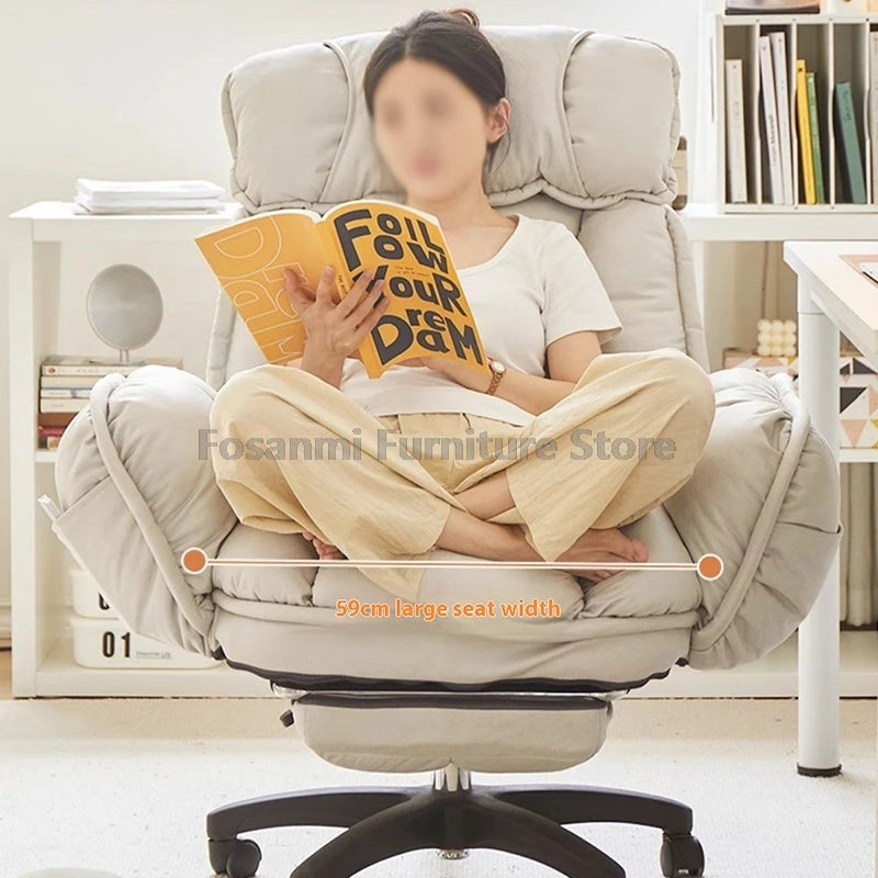 High-Back Gaming Recliner Chair Home Office Comfort Soft Desk Chair Ergonomic Wide Seat Computer Chairs with Adjustable Armrests