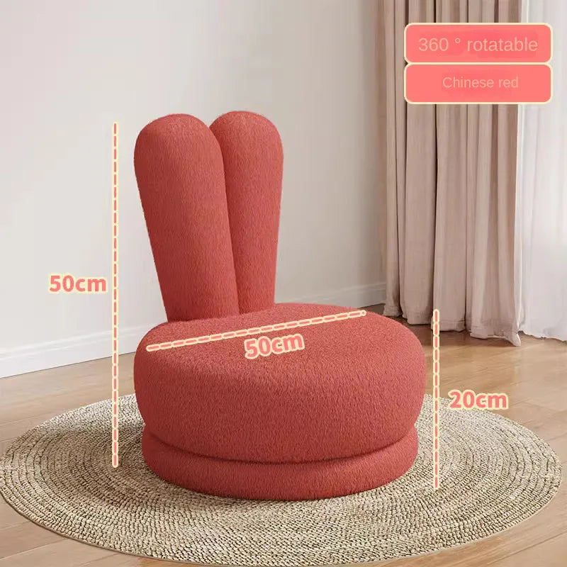 Children's Sofa Lazy Sofa Cute Chair for Living Room Rotating Cartoon Rabbit Ears Chair Leisure Reading Chair Chair with Back