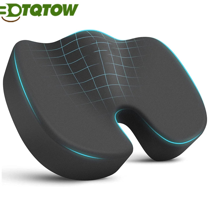 1PCS Seat Cushion Pillow for Office Chair - Memory Foam Firm Pad - Sciatica,Lower Back Pain -Contoured Posture Corrector for Car