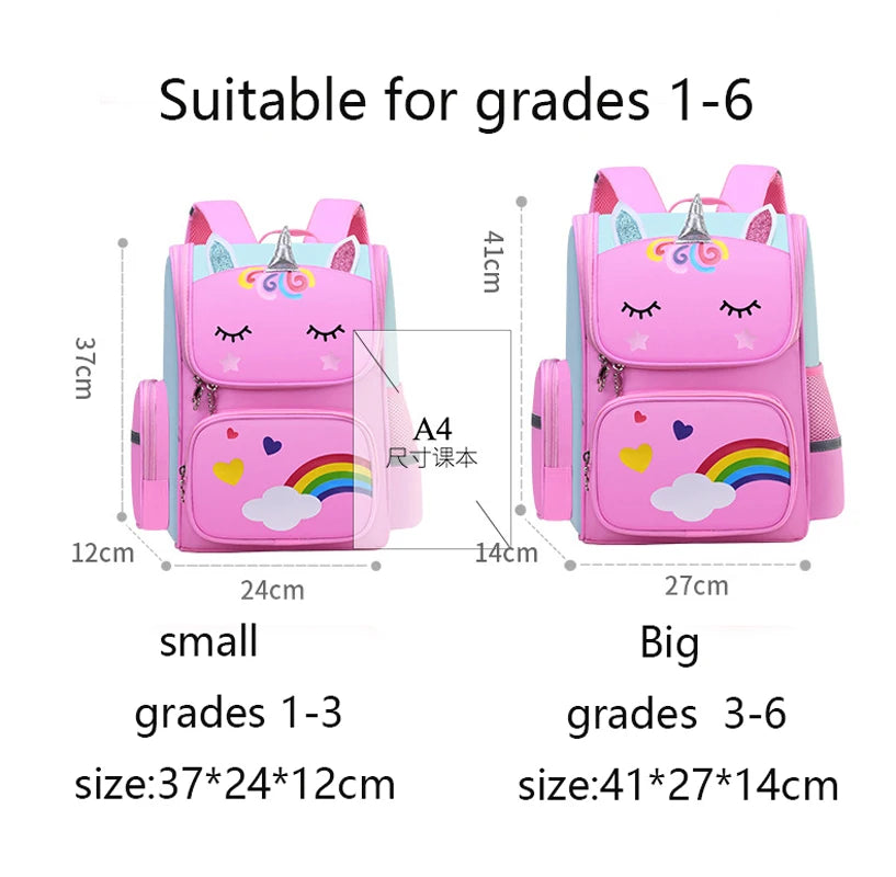 Kid Backpack for Girl Unicorn Children Bookbag Rainbow Eyes School Bag Teen Girl Backpack for Traveling Waterproof Mochilas