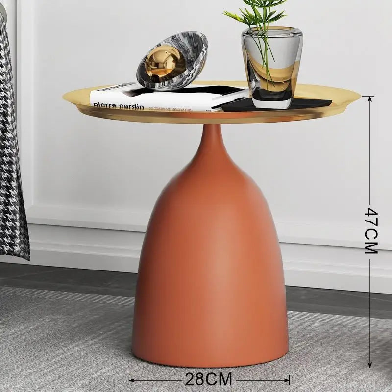 Creative Living Room Side Table Wrought Iron Small Coffee Table Balcony Tea Table Modern Simple Round Living Room Side Tables