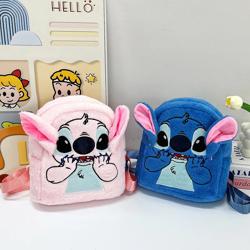 2025 New Disney Children's Backpack Cute Plush Stitch Cartoon Backpack For Kids Gifts Unisex