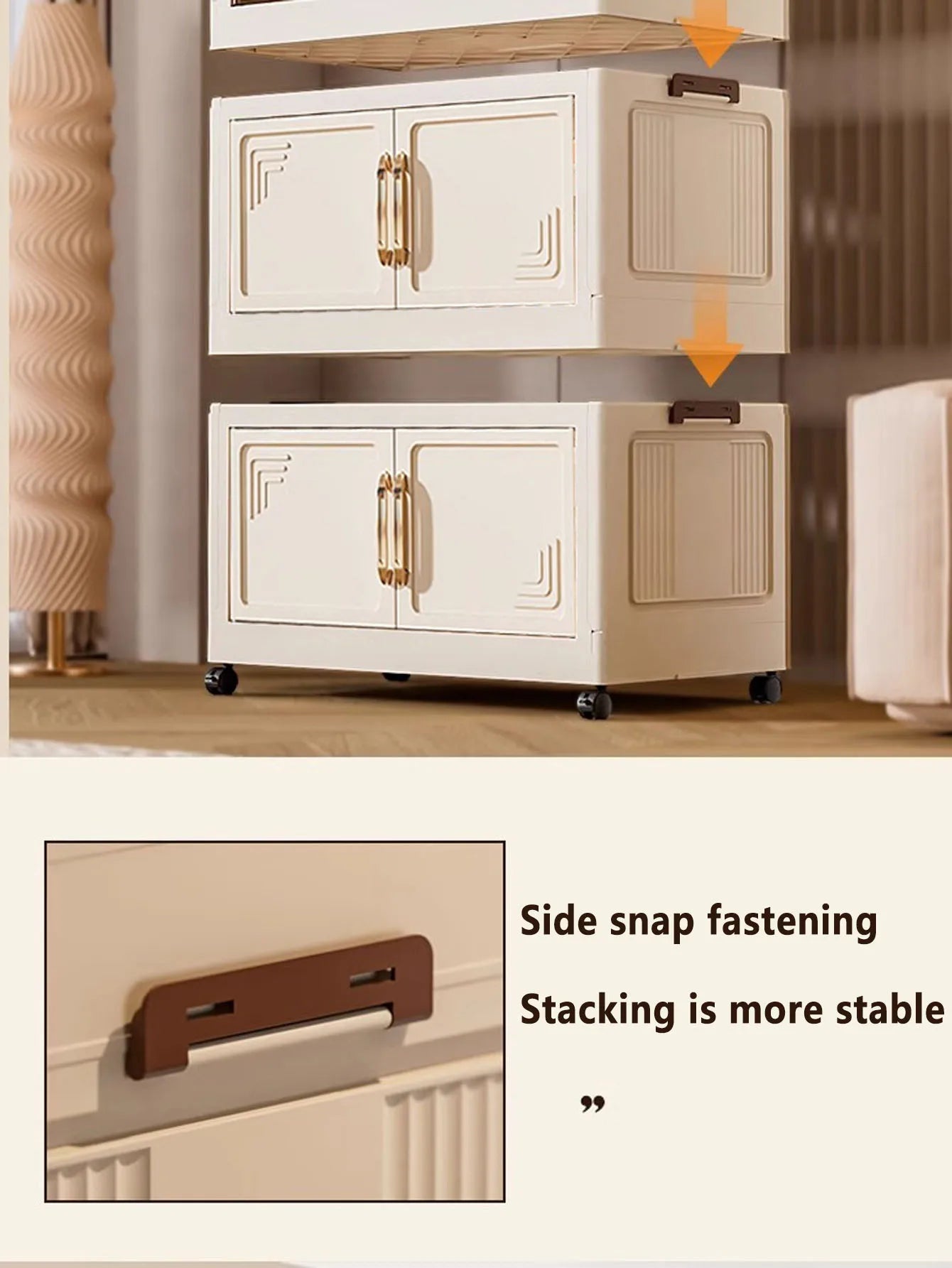 45/55/65cm Length Multifunction Folding Storage Cabinet Dustproof Wardrobe Large Capacity Sundries Cabinet