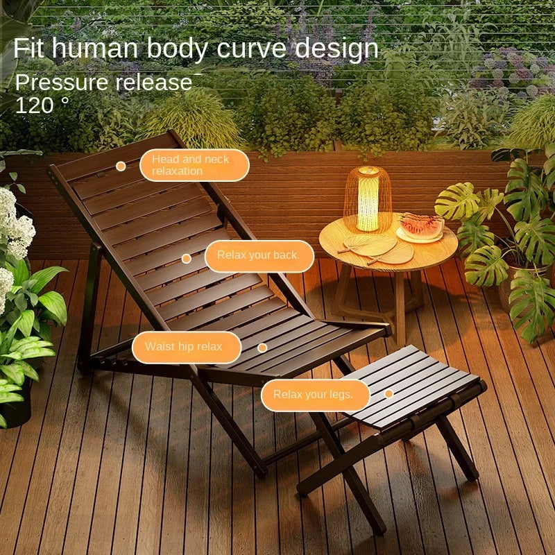 X&D Four Level Adjustable Bamboo Lounge Chair Foldable Chair For Home Use Can Sit Or Lie Down Summer Sleeping Chair Office Chair