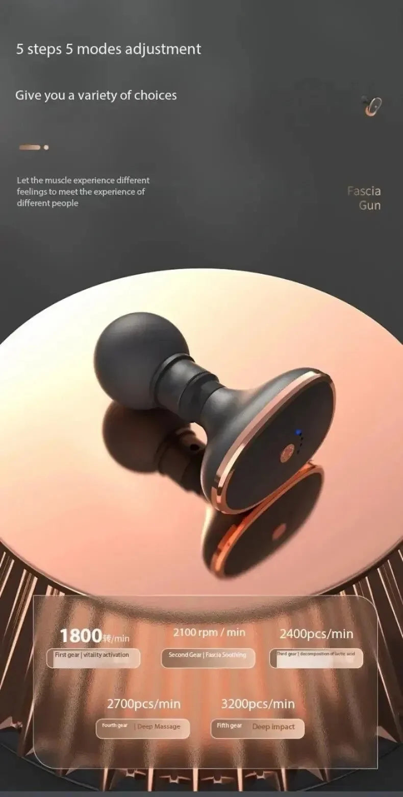 Mini Vibrating Fascia Gun Portable Silent Muscle Massager Motorized High Frequency Vibration Relaxation Artifacts