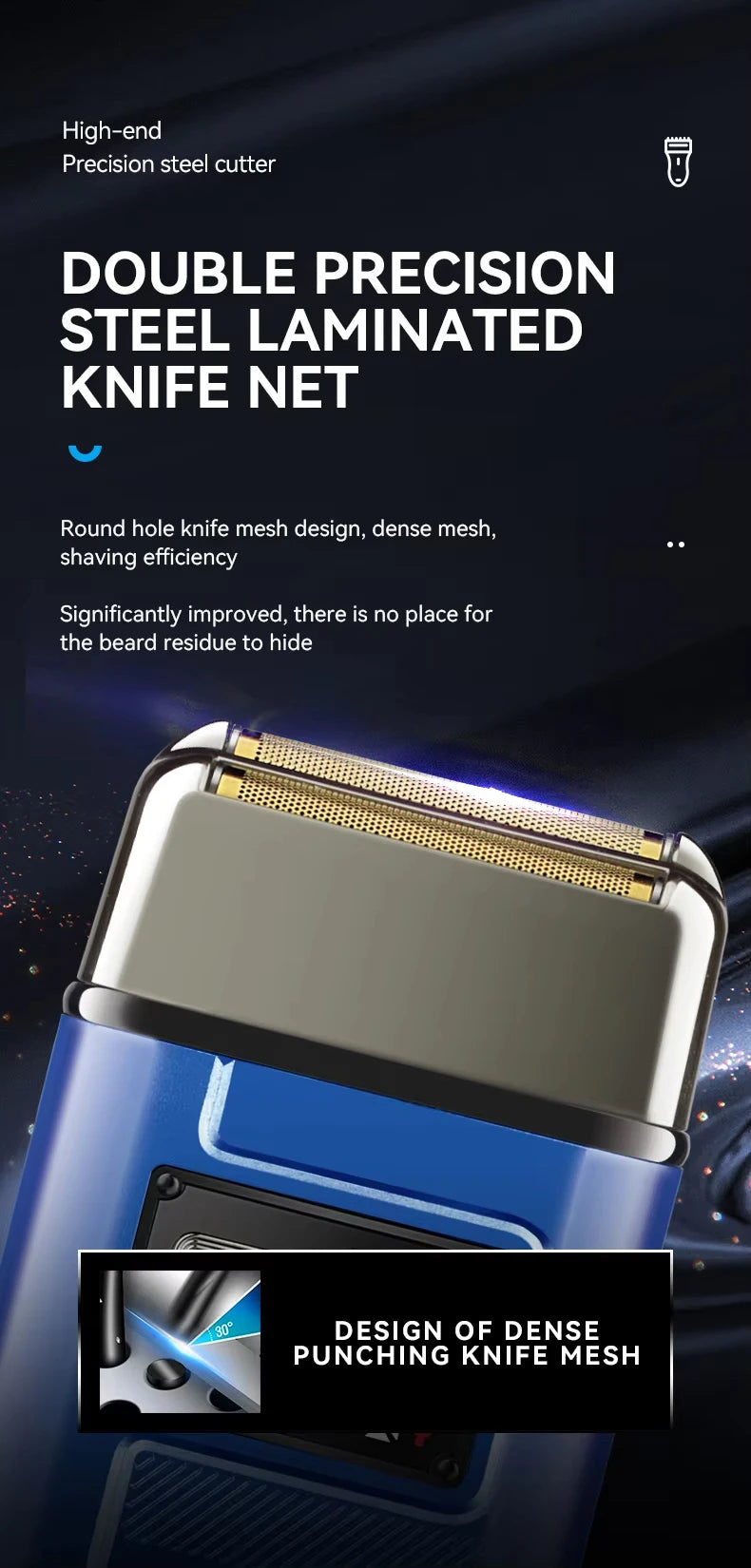 Kemei KM-1112 USB Charging IPX5 Waterproof Shaver 2 in1 Men's Rechargeable Electric Beard Razor Floating Forward Shaving Machine