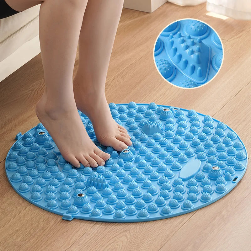 Finger Press Foot Massage Board for Household Use, Bamboo Shooting, Stepping on Finger Board, Thick Circular Foot Massage Pad
