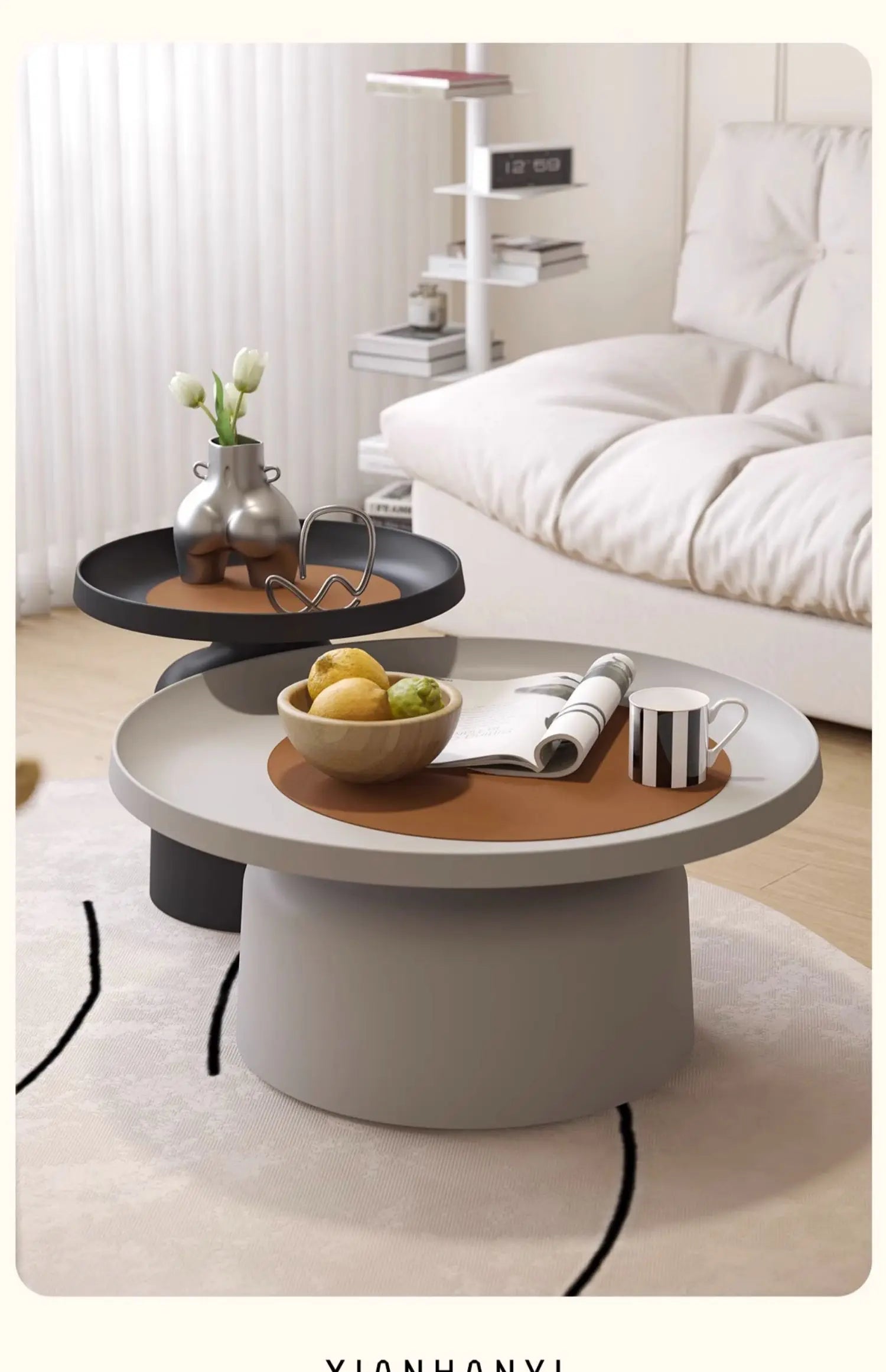 Hot Sale Nordic Coffee Table, Creative Round Living Room Table, High-end Light Luxury Side Desk, Modern Simple Furniture 121