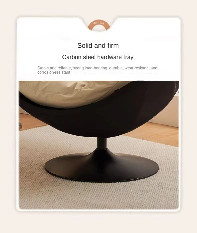 Nordic Single Rotating Sofa Chair Modern Simple Home Living Room Balcony Bedroom Eggshell Chair Light Luxury Lazy Rocking Chair