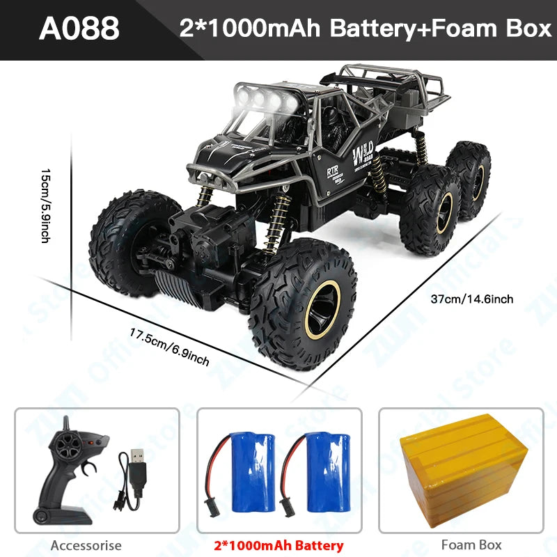 ZWN 1:12 RC Car With Lighting And Rechargeable 2.4G Radio Remote Control Alloy Buggy Off-Road Trucks Boys Toys for Children