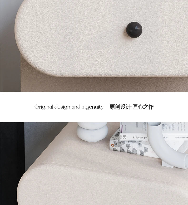 Cream Style Bedside Tables Creative Trendy Space Saving Nightstands Modern Luxury Aesthetic Mesitas De Noche Bedroom Furniture