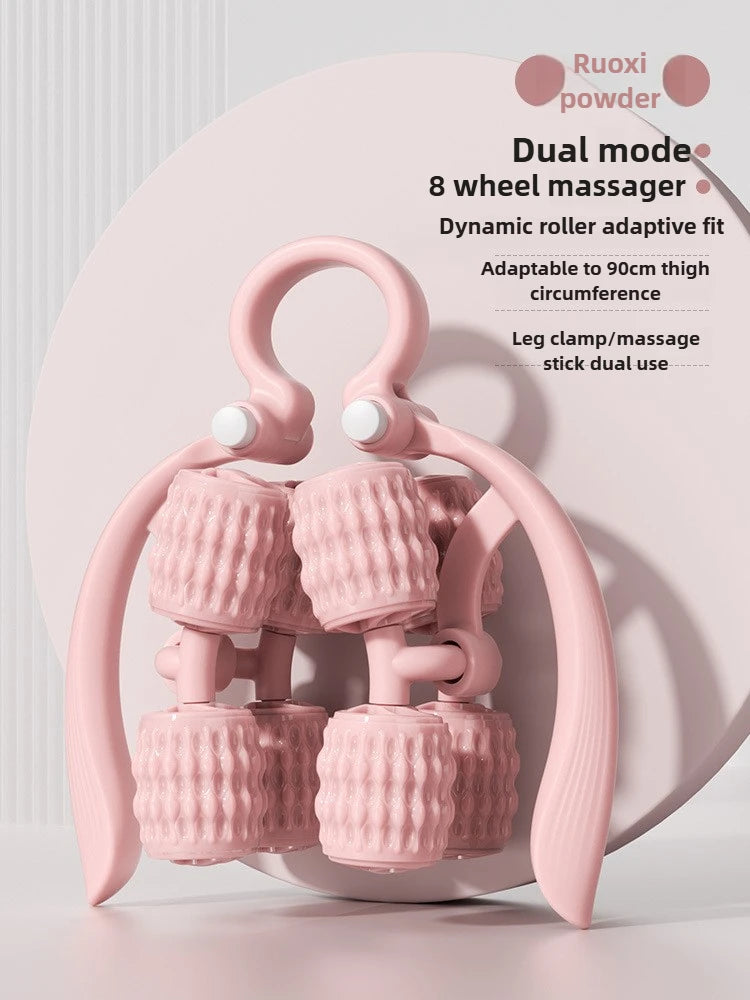 8-wheel multi-functional leg massager ring leg roller thigh calf muscle relaxation lazy neck leg full body massager