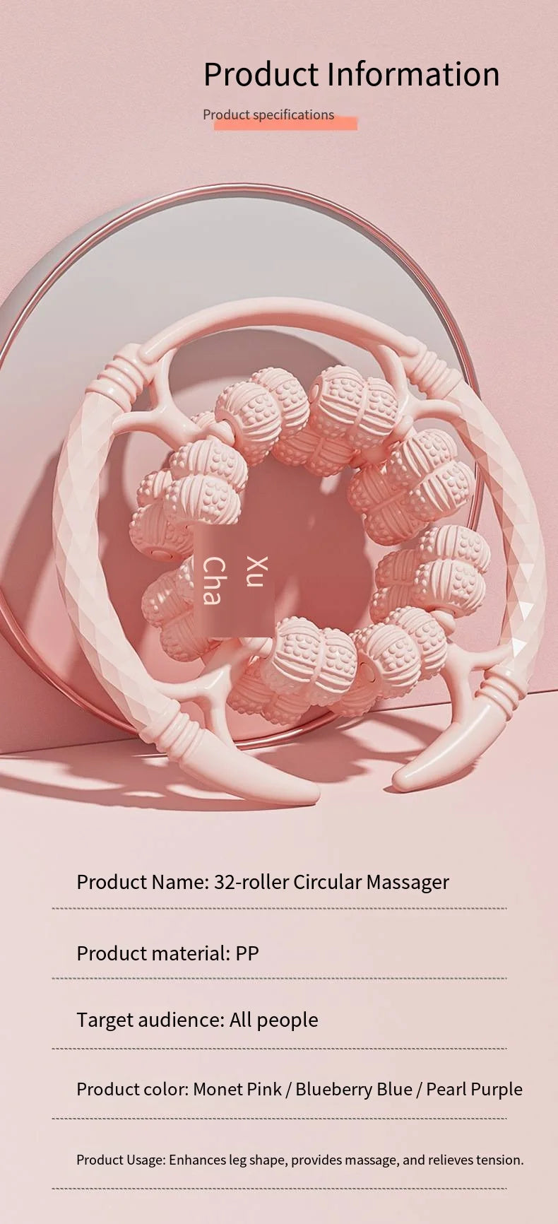 32 Wheel Leg Massager Ring Leg Clamp Roller Leg and Calf Muscle Exercise Home Fitness Relaxation Leg Slimming Tool