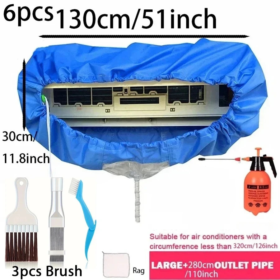 130cm Large Air Conditioning Cleaning Cover Set Conditioner Cleaner with Water Pipe Waterproof Cleaning Kit For Air Conditioner