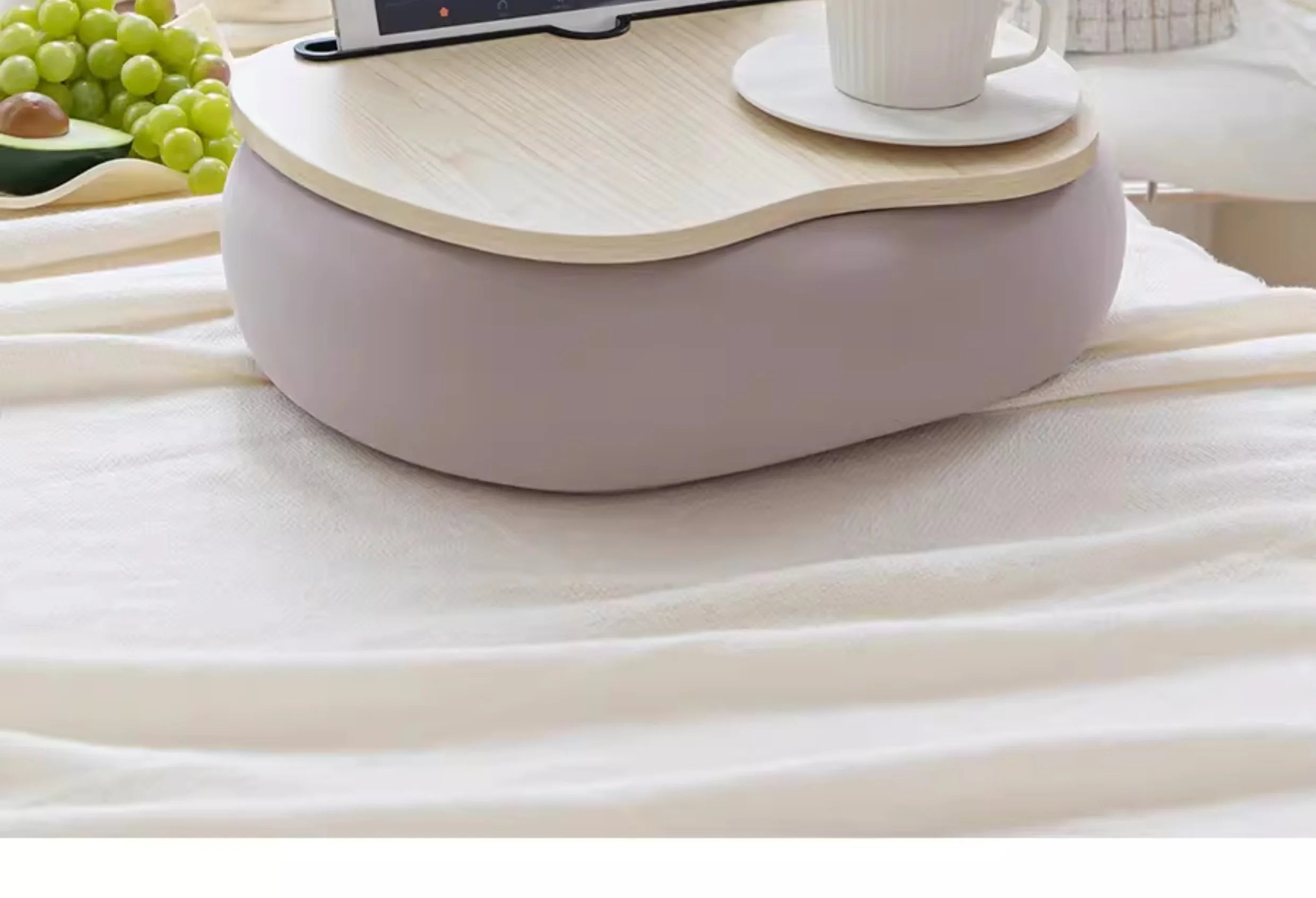 ‌Magnetic Snap-On Lap Desk Memory Foam Cushioned Laptop Tray Ergonomic Study Table for Bed/Couch/Dorm Anti-Slip Book Holder