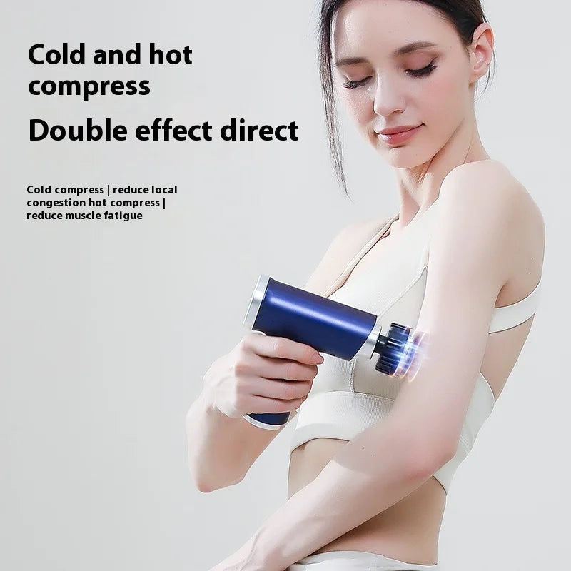 New Electric Massage Gun With Heat Cold 9 Gears Multifunctional Fascia Gun Home Portable Gym Use Small Quiet Handheld Massager