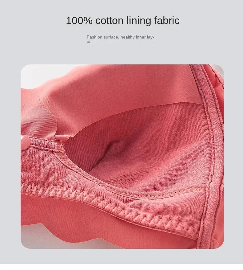 Front Open Nursing Bra Maternity Cotton Breastfeeding Pregnant Women Bralette Wire Free Maternal Underwear Lactation Clothes