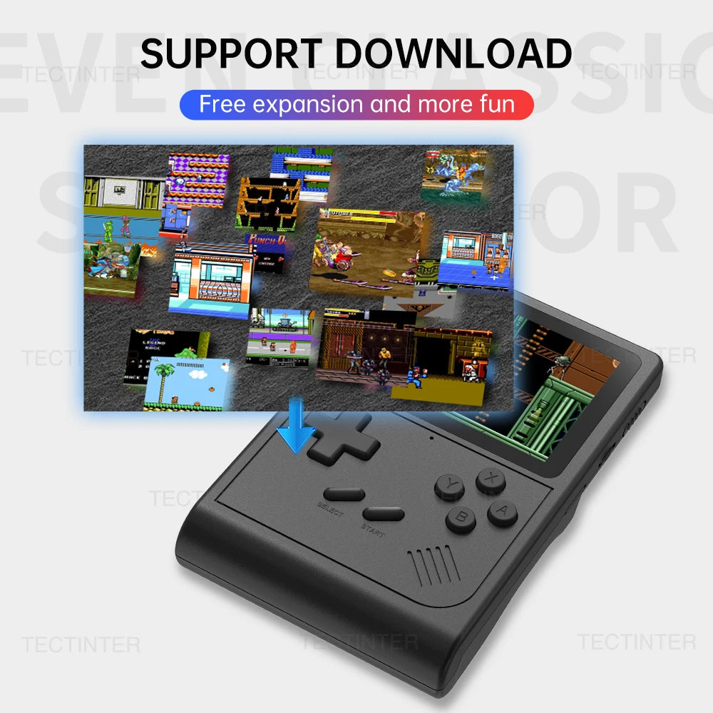 GB300 3.0 Inch Screen Handheld Game Console Player Video Game Console Built-in 6000 Game For SF/SFC/GB/GBA Support AV Output