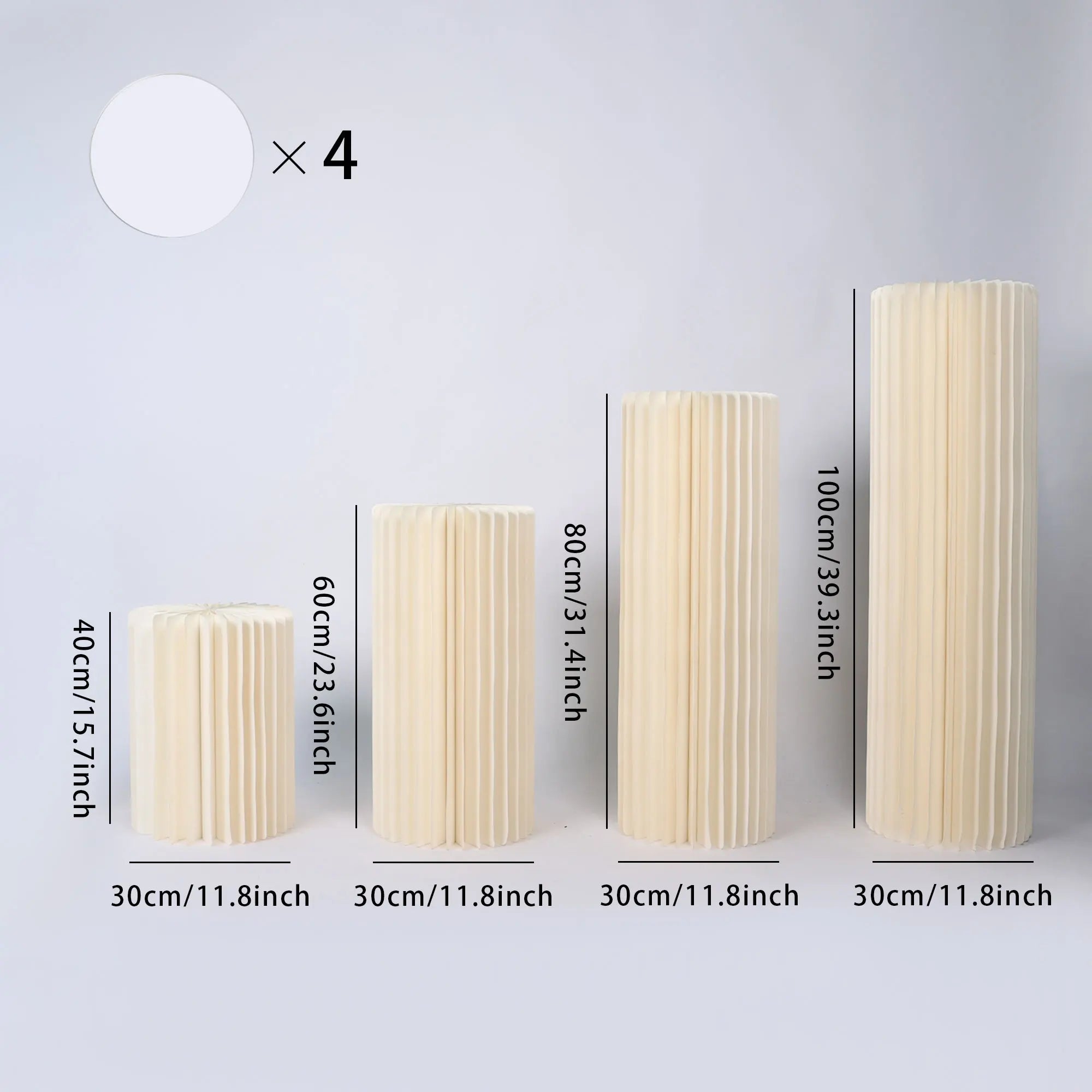 Buffet Risers Food Display Stand Round Table Cake Dessert Stand for Parties Foldable Paper Columns Display for Wedding Birthday