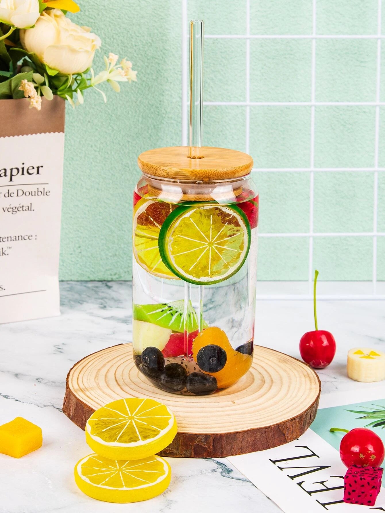 500ml Glass Cup With Lid and Straw Transparent Bubble Tea Cup Juice Glass Beer Can Milk Mocha Cups Breakfast Mug Drinkware