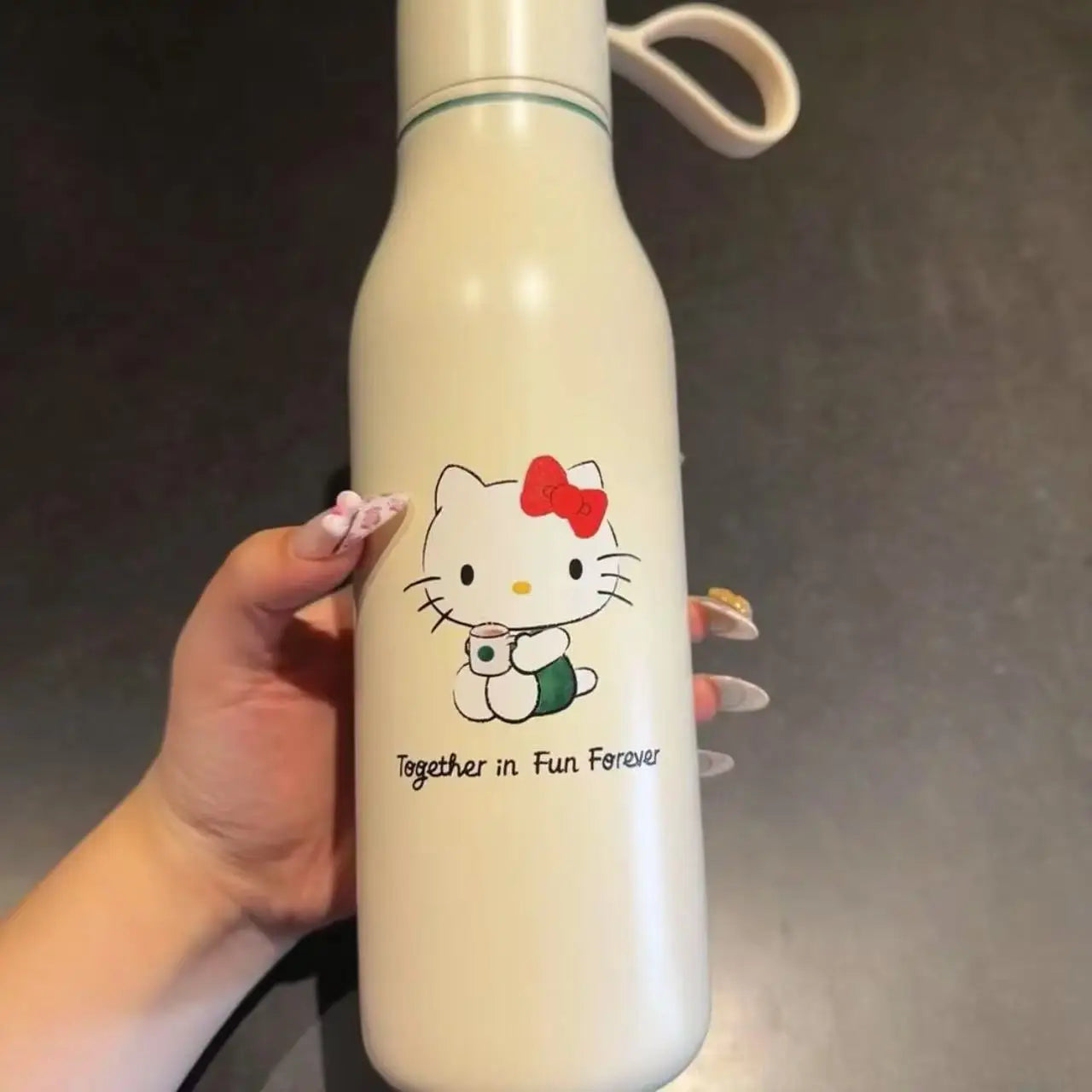 Hello Kitty Stainless Steel Mug Cute Portable Student Min Sports Cup for Outdoor Gift Replica Kitchen Dining Bar Drinkware