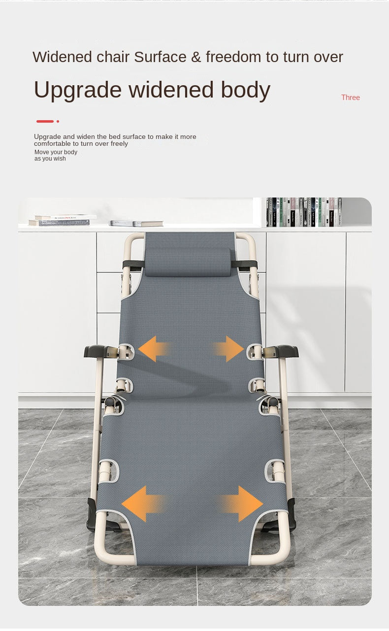UVR Recliner Foldable Outdoor Beach Chair Office Lunch Chair Home Computer Chair Backrest Chair Adjustable Balcony Armchair Bed