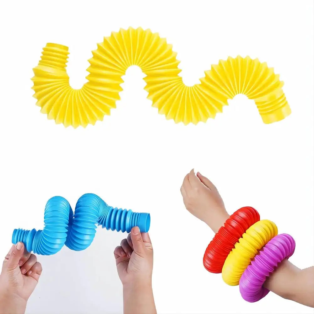 10Pcs Large Pop Tubes Fidget Toys Sensory Toy For Stress Anxiety Relief For Children Adults Learning Toys Toddlers Stretch Tubes