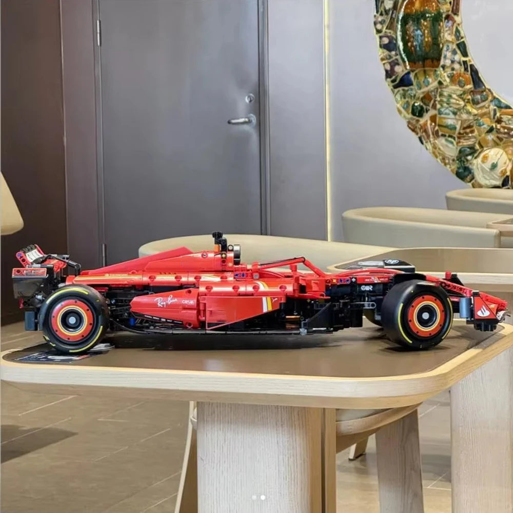 Super red sports car formula racing track car puzzle assembly group boys and girls birthday gift toys