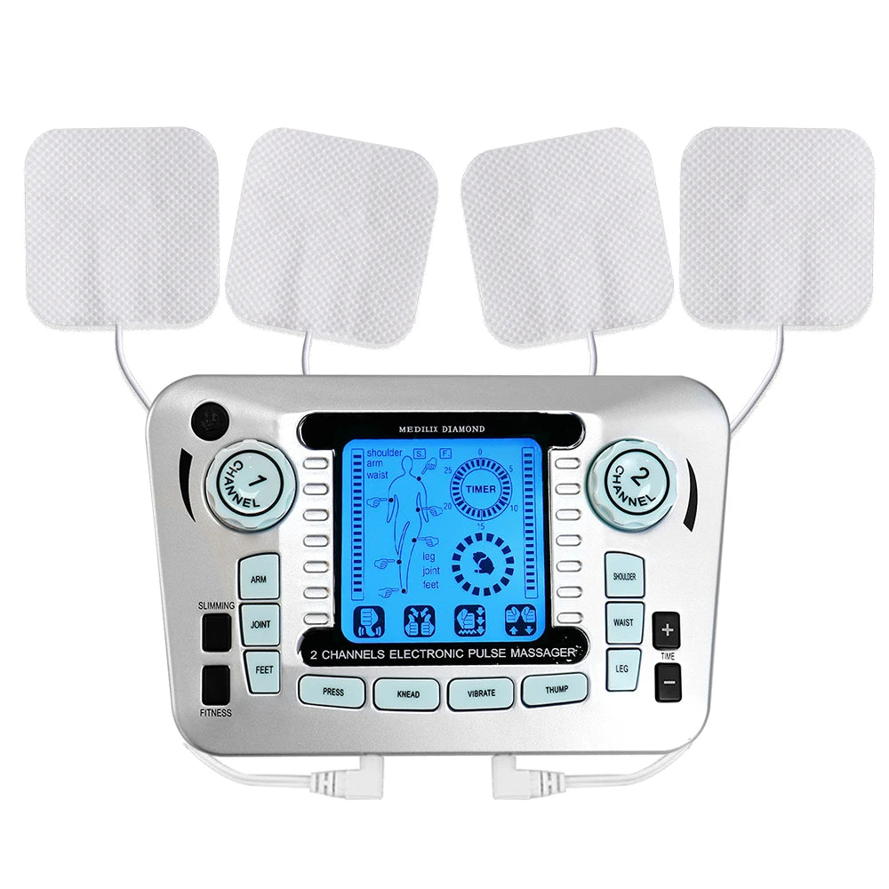 Electric 12 Modes TENS Acupuncture Physiotherapy EMS Muscle Stimulator Pulse Meridian Therapy Machine Body Relaxation Healthcare