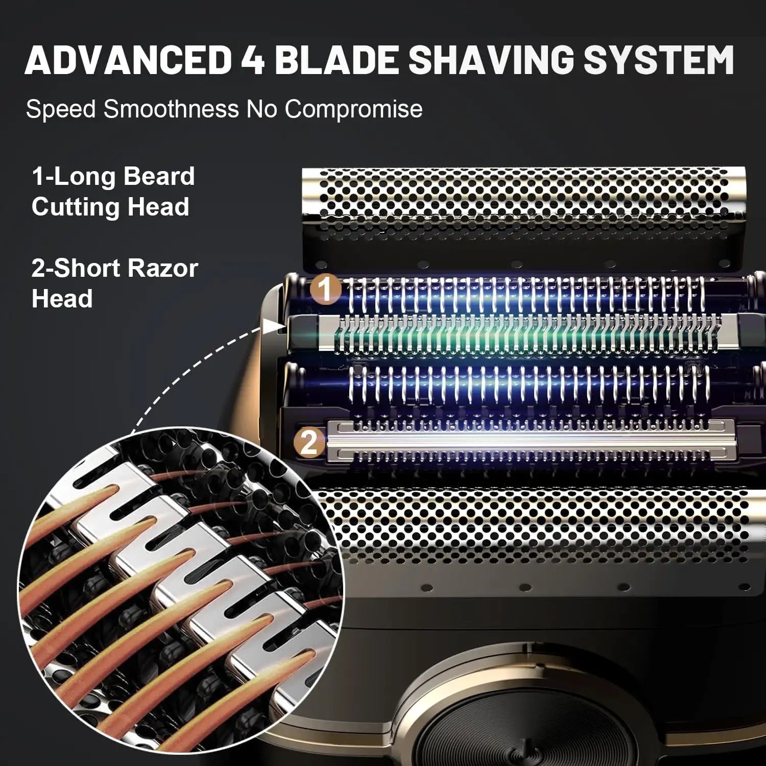Sweker Electric Razor for Men 4 Blades Floating Head Foil Shaver Waterproof Wet Dry Beard Trimmer Portable Mini Electric Shaver