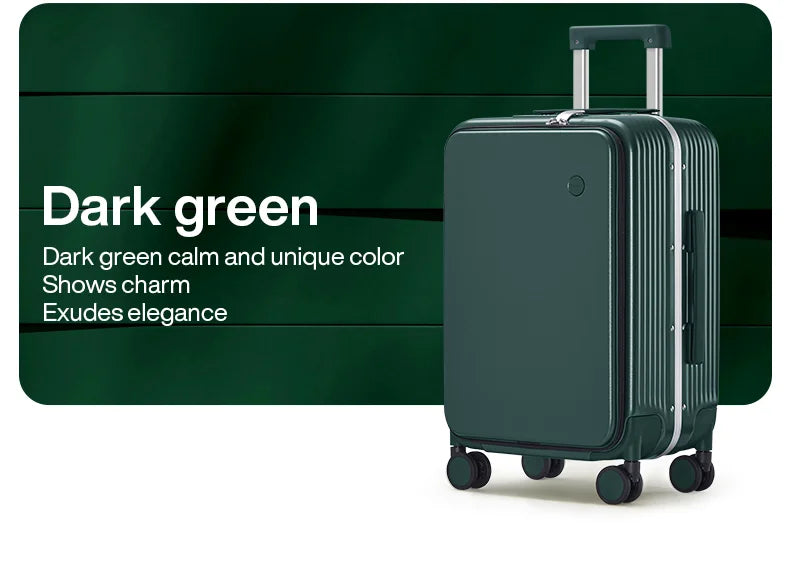 Mixi NEW Aluminum Frame Suitcase Carry On Rolling Luggage with USB Port Boarding Cabin Cup and Phone Holder 20 24 Inch