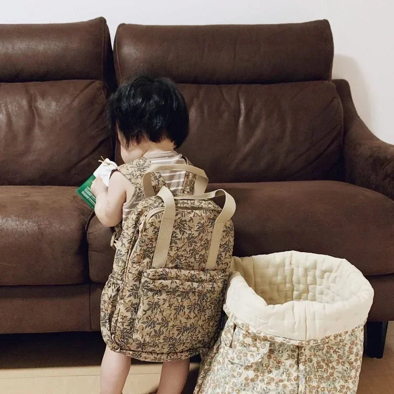 KS Brand Mommy Bag Travel Children Kid Cherry Backpack Primary Schoolbag Baby Waterproof Print Kindergarten Bags Boys Girls Gift