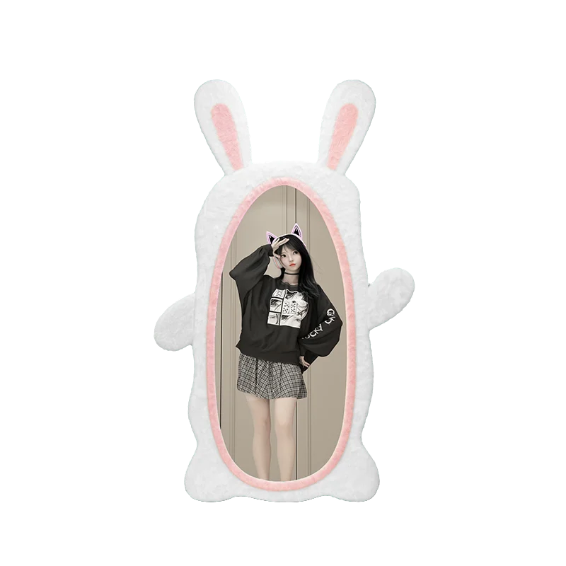 Aesthetic Light Mirror Long LED Girls Standing Smart Makeup Full Body Vanity Mirror Cute Standing Espelhos Home Decorations