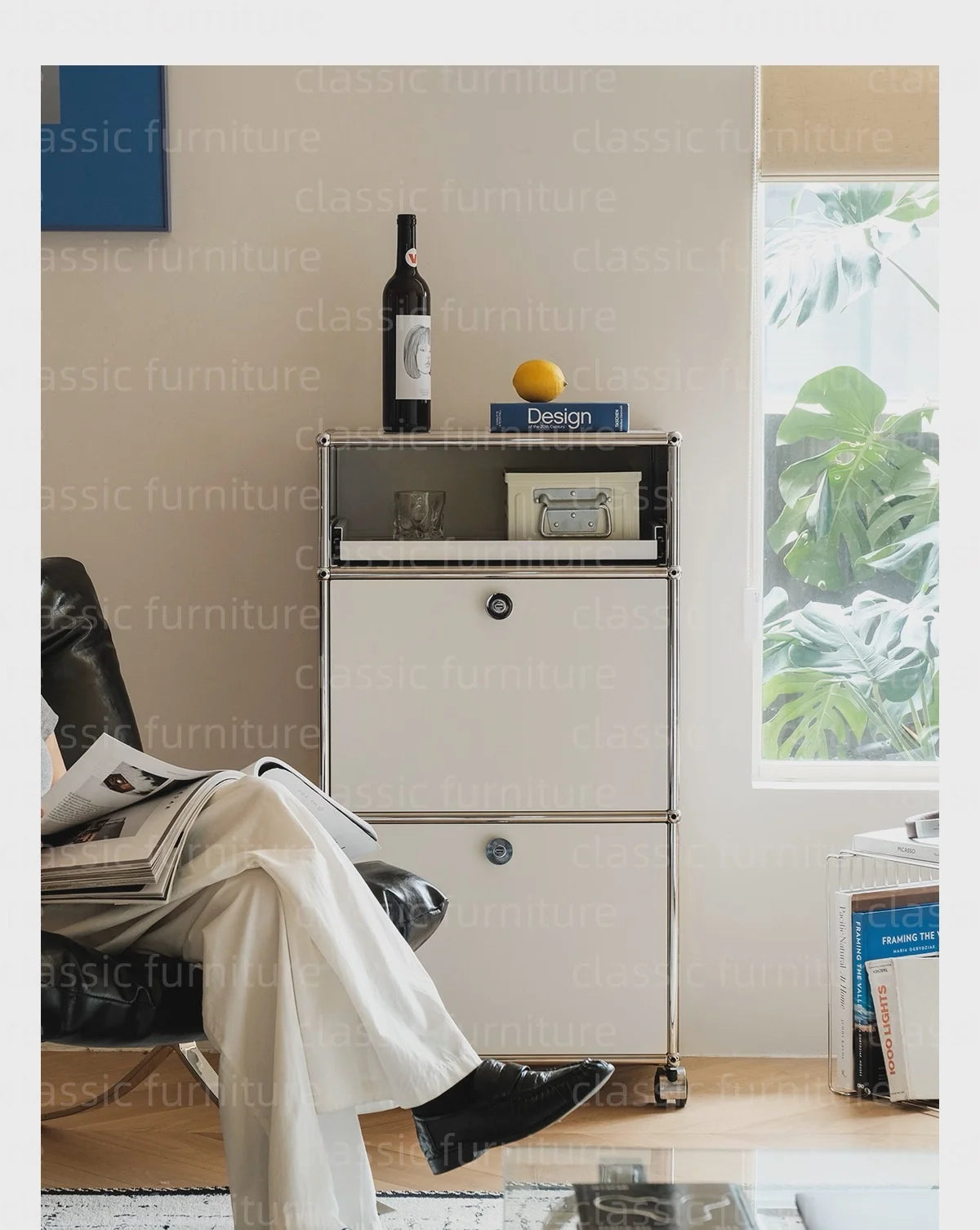 Modular Module Furniture Magazine CD Display Customized Metal Stainless Steel Cabinet  Storage  Sideboard Shelf DIY Living Room