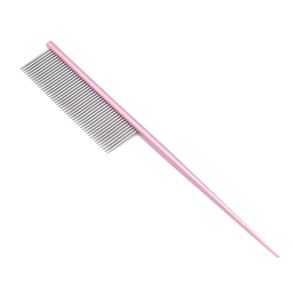 Stainless Steel Pet Flea Comb Practical Colorful Non-rust Dog Grooming Comb Dense Tooth Pet Hair Comb Cleaning