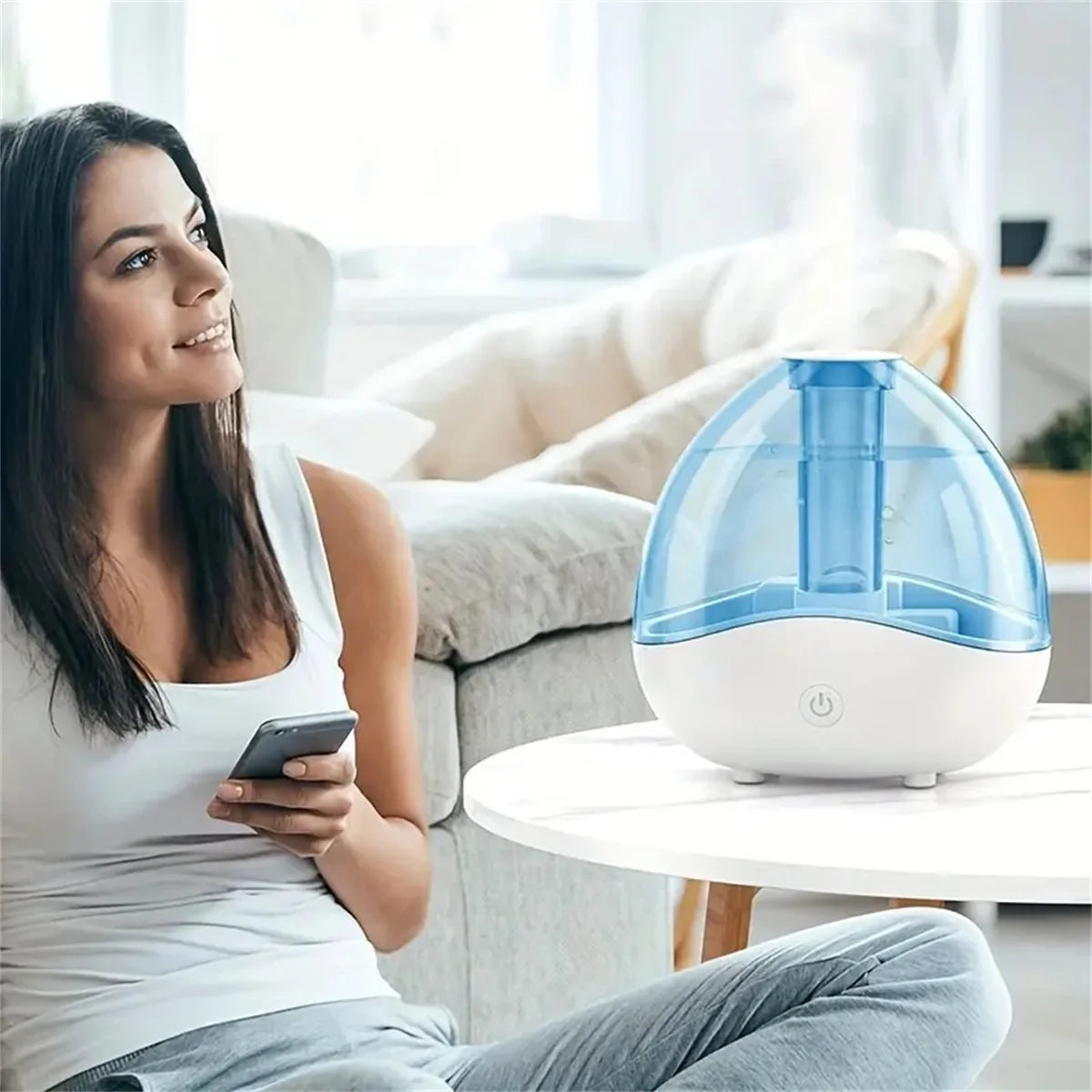 1500ML/50.73oz  Air Humidifiers Large Capacity 360 Rotation Nozzle，Auto-Shut Off, USB Humidifier With 7-Colors Night Lights